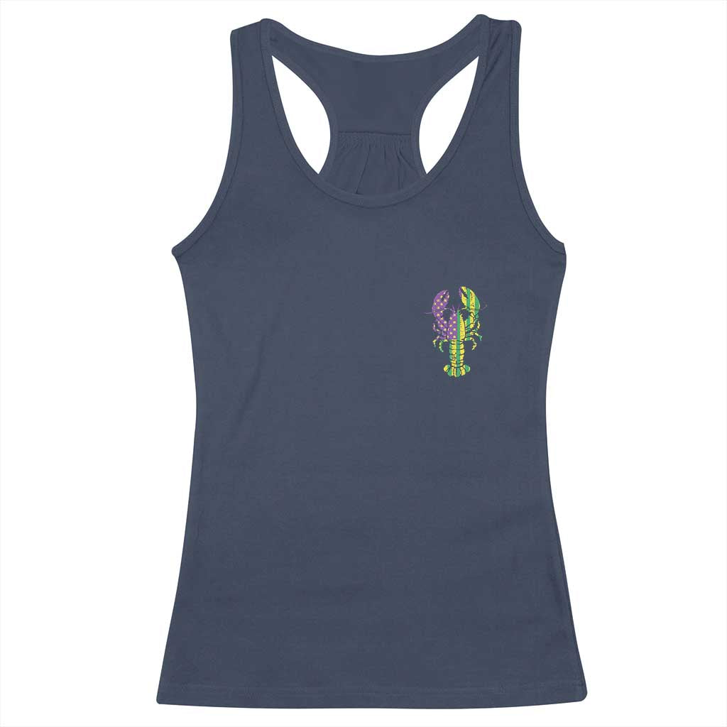 Carnival Mardi Gras USA American Flag Crawfish Pocket Racerback Tank Top TS10 Navy Print Your Wear