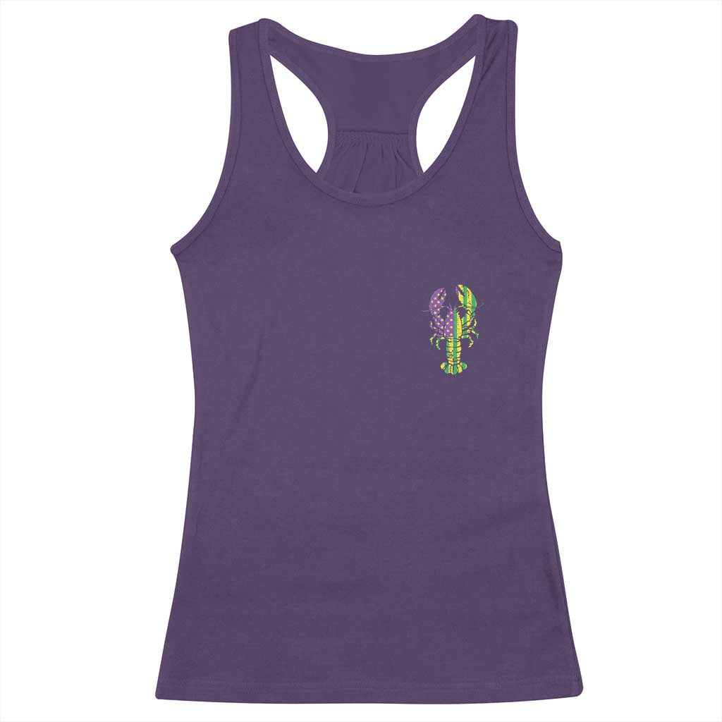 Carnival Mardi Gras USA American Flag Crawfish Pocket Racerback Tank Top TS10 Purple Print Your Wear