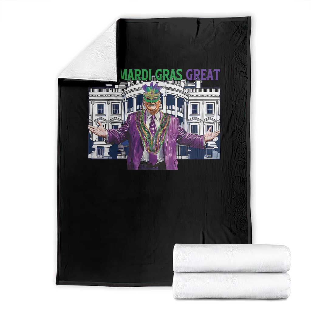 Trump Mardi Gras Throw Blanket Carnival New Orleans Trip Parade Outfit TS10 Black Print Your Wear