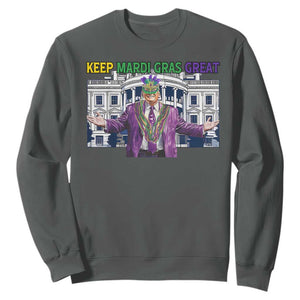 Trump Mardi Gras Sweatshirt Carnival New Orleans Trip Parade Outfit TS10 Dark Heather Print Your Wear