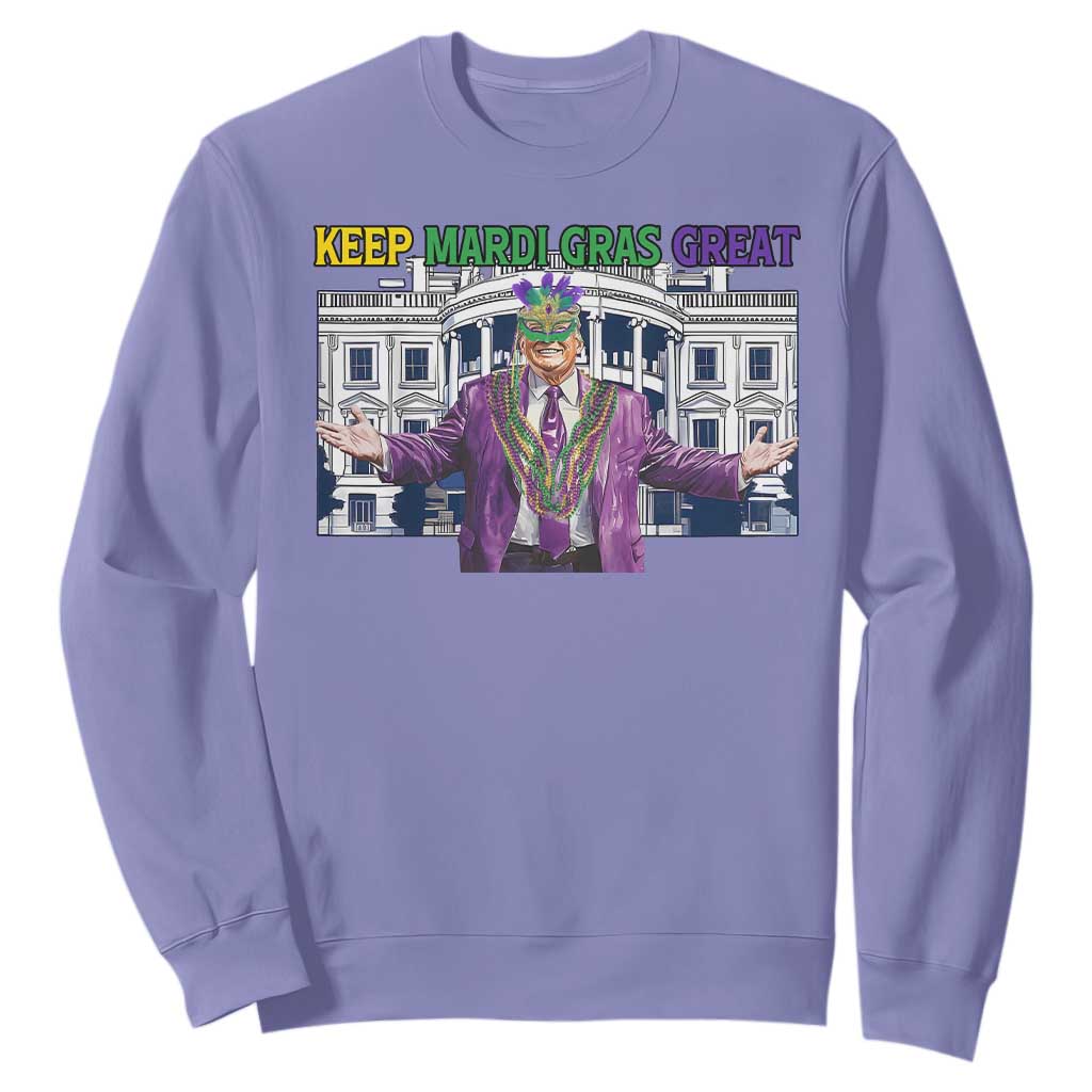 Trump Mardi Gras Sweatshirt Carnival New Orleans Trip Parade Outfit TS10 Violet Print Your Wear