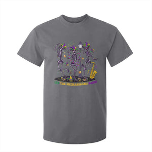 Funny Mardi Gras T Shirt For Kid Dancing Skeleton Let The Shenanigans Begin TS10 Charcoal Print Your Wear