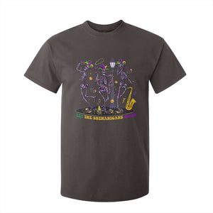 Funny Mardi Gras T Shirt For Kid Dancing Skeleton Let The Shenanigans Begin TS10 Dark Chocolate Print Your Wear