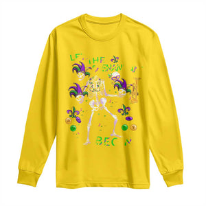 Funny Mardi Gras Long Sleeve Shirt Let The Shenanigans Begin Juggling Skeleton TS10 Daisy Print Your Wear