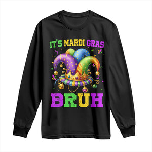 Bruh Mardi Gras Long Sleeve Shirt Jester Outfit Teens Boys Kids Mardi Gras TS10 Black Print Your Wear