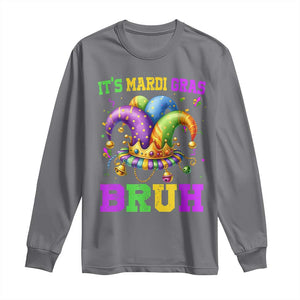 Bruh Mardi Gras Long Sleeve Shirt Jester Outfit Teens Boys Kids Mardi Gras TS10 Charcoal Print Your Wear