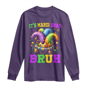 Bruh Mardi Gras Long Sleeve Shirt Jester Outfit Teens Boys Kids Mardi Gras TS10 Purple Print Your Wear