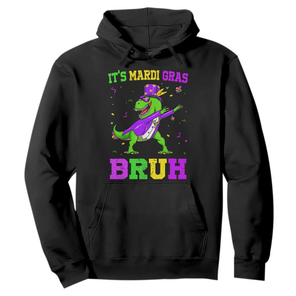 Bruh Mardi Gras Hoodie Dinosaur Meme New Orleans Party Custume Beads TS10 Black Print Your Wear