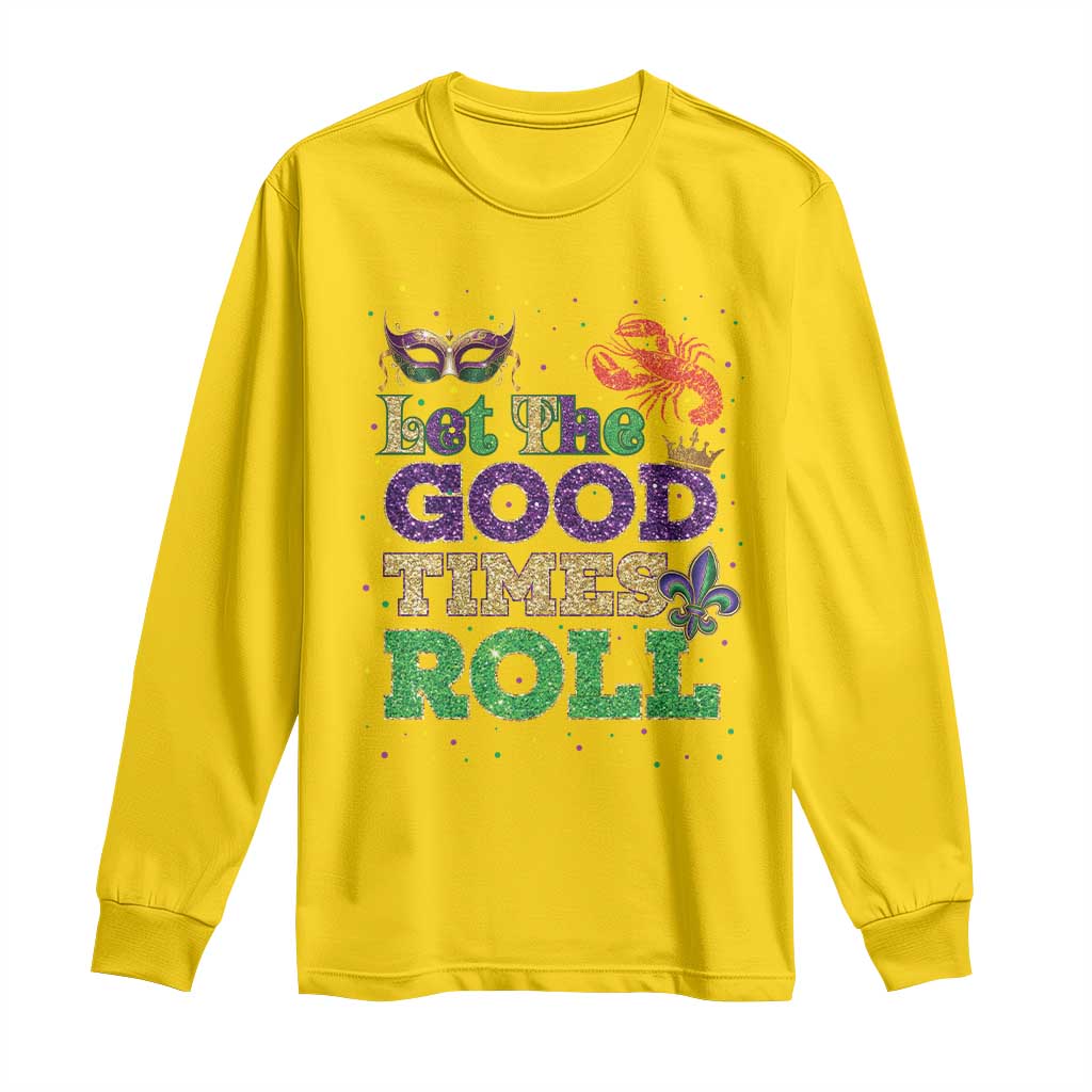 Mardi Gras Long Sleeve Shirt Let The Good Times Roll Glitter Print TS10 Daisy Print Your Wear