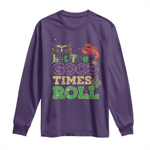 Mardi Gras Long Sleeve Shirt Let The Good Times Roll Glitter Print TS10 Purple Print Your Wear