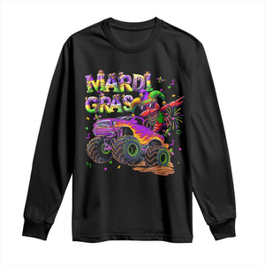 Mardi Gras Long Sleeve Shirt Dabbing Crawfish Monster Truck TS10 Black Print Your Wear