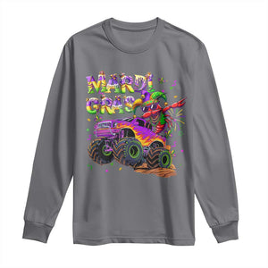 Mardi Gras Long Sleeve Shirt Dabbing Crawfish Monster Truck TS10 Charcoal Print Your Wear