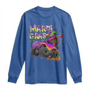 Mardi Gras Long Sleeve Shirt Dabbing Crawfish Monster Truck TS10 Royal Blue Print Your Wear