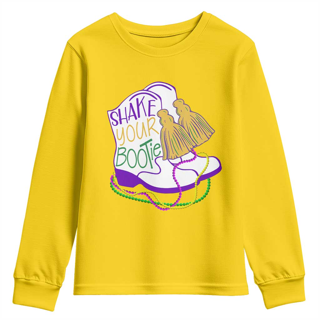 Mardi Gras Youth Sweatshirt Shake Your Bootie Bead Boots TS10 Daisy Print Your Wear