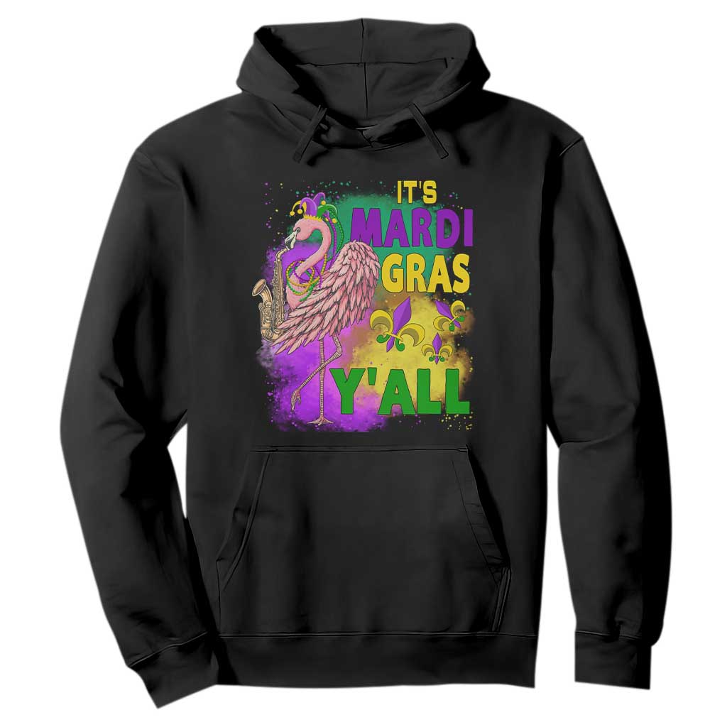Its Mardi Gras Yall Hoodie Funny Carnival Flamingo TS10 Black Print Your Wear