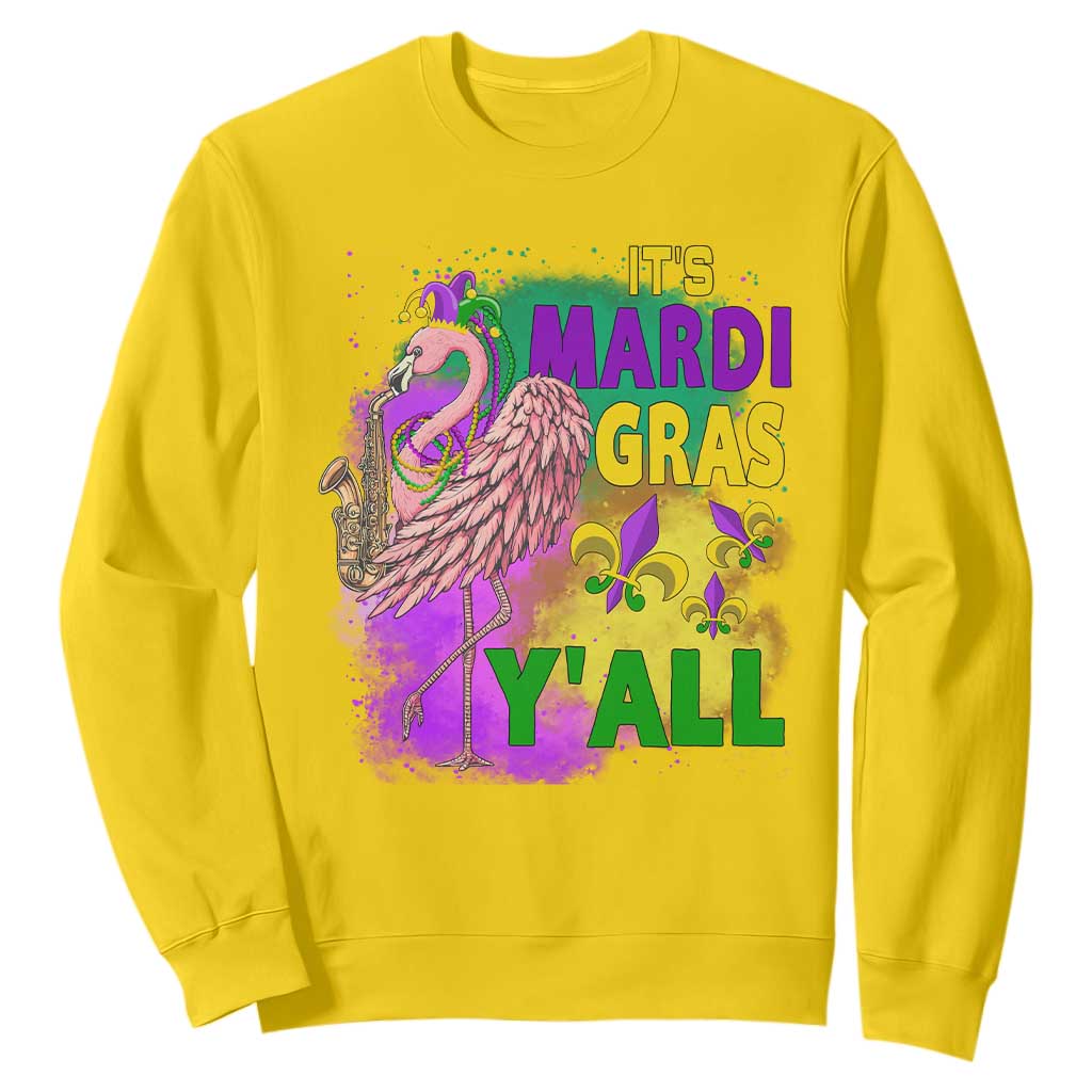 Its Mardi Gras Yall Sweatshirt Funny Carnival Flamingo TS10 Daisy Print Your Wear