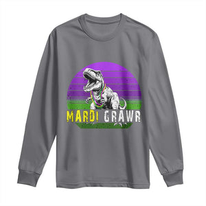 Mardi Grawr Dinosaur Long Sleeve Shirt Toddler Kids Boys Gift TS10 Charcoal Print Your Wear