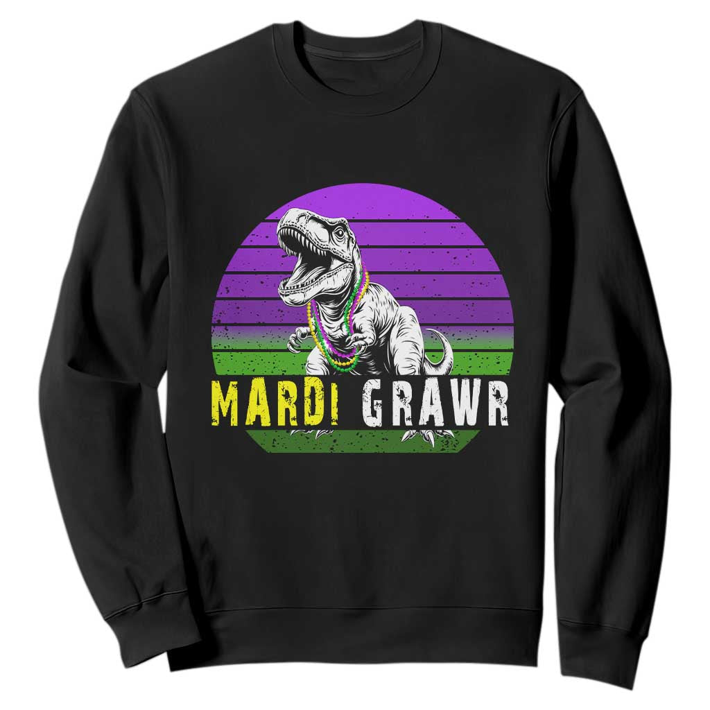 Mardi Grawr Dinosaur Sweatshirt Toddler Kids Boys Gift TS10 Black Print Your Wear