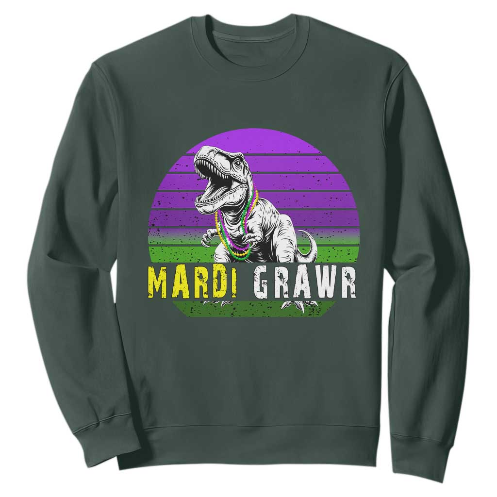 Mardi Grawr Dinosaur Sweatshirt Toddler Kids Boys Gift TS10 Dark Forest Green Print Your Wear