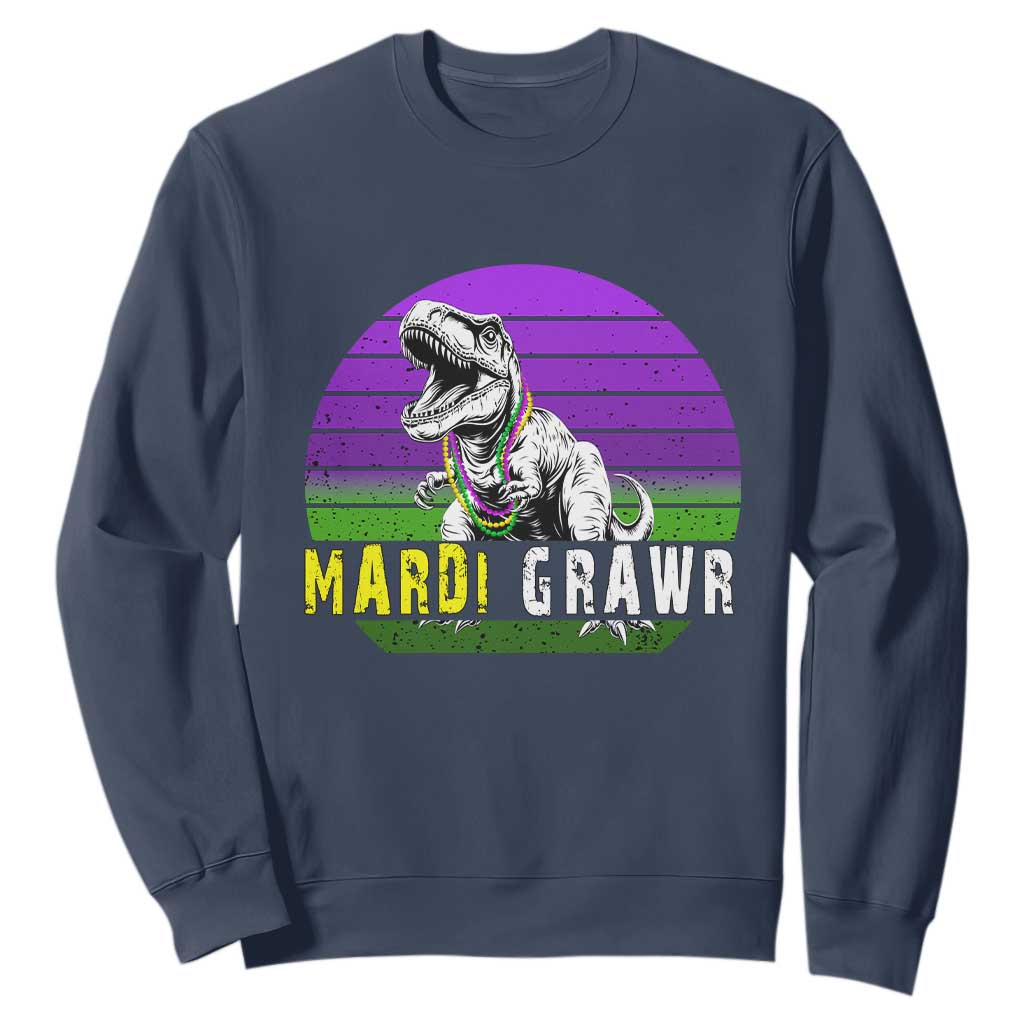 Mardi Grawr Dinosaur Sweatshirt Toddler Kids Boys Gift TS10 Navy Print Your Wear