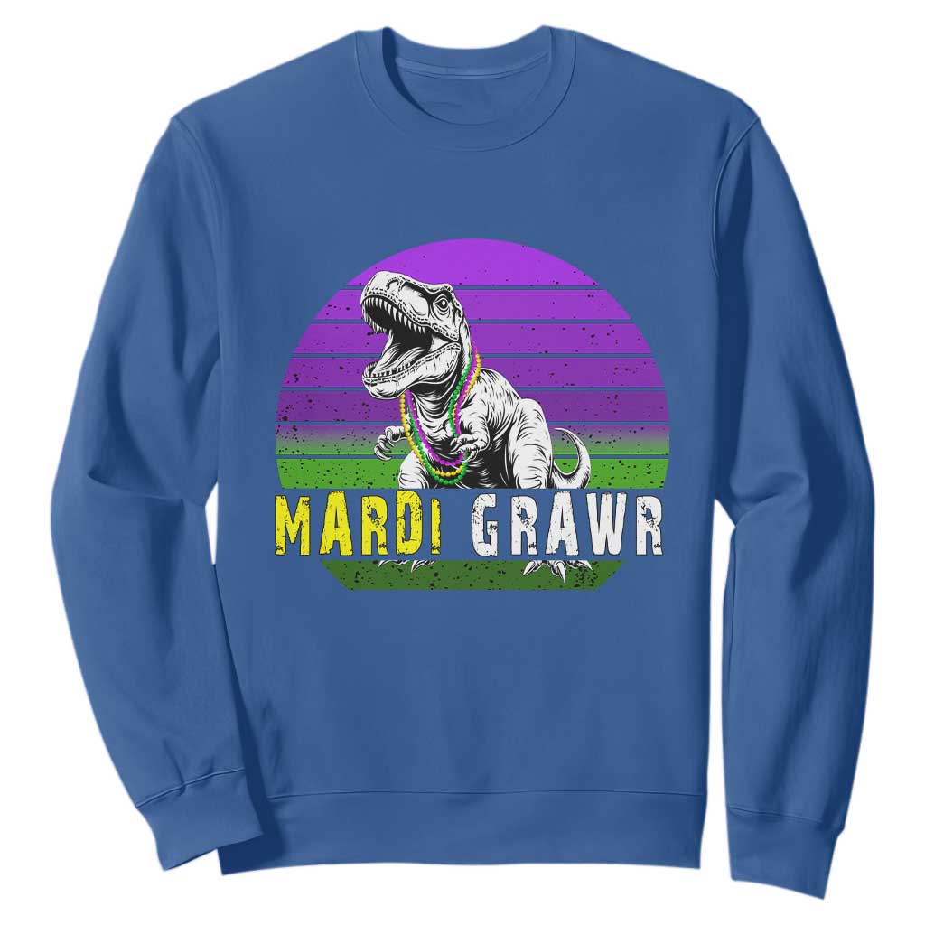 Mardi Grawr Dinosaur Sweatshirt Toddler Kids Boys Gift TS10 Royal Blue Print Your Wear