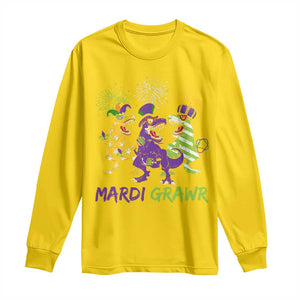 Mardi Gras Dinosaur Long Sleeve Shirt Dino Mardi Grawr Firework TS10 Daisy Print Your Wear