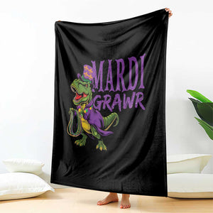 Dinosaur Mardi Gras Throw Blanket Funny Meme New Orleans Party Custume Beads TS10 Print Your Wear