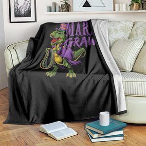 Dinosaur Mardi Gras Throw Blanket Funny Meme New Orleans Party Custume Beads TS10 Print Your Wear