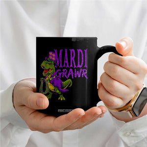 Dinosaur Mardi Gras Coffee Mug Funny Meme New Orleans Party Custume Beads TS10 Print Your Wear