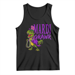Dinosaur Mardi Gras Tank Top Funny Meme New Orleans Party Custume Beads TS10 Black Print Your Wear