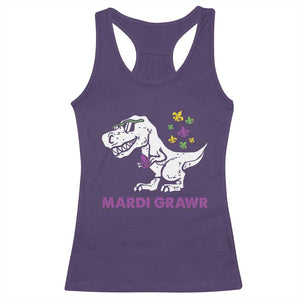 Mardi Gras Grawr Dinosaur Racerback Tank Top Fat Tuesday Kids TS10 Purple Print Your Wear