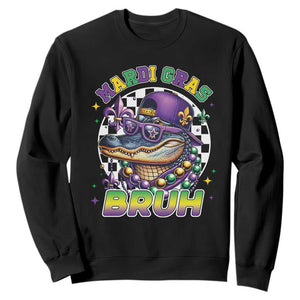 Bruh Mardi Gras Crocodile Sweatshirt Alligator Costume Teens Boys Kids TS10 Black Print Your Wear
