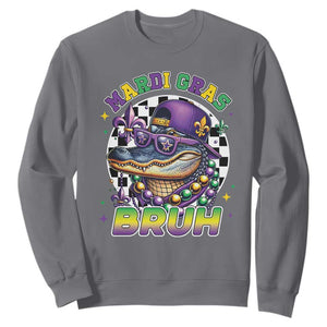 Bruh Mardi Gras Crocodile Sweatshirt Alligator Costume Teens Boys Kids TS10 Charcoal Print Your Wear