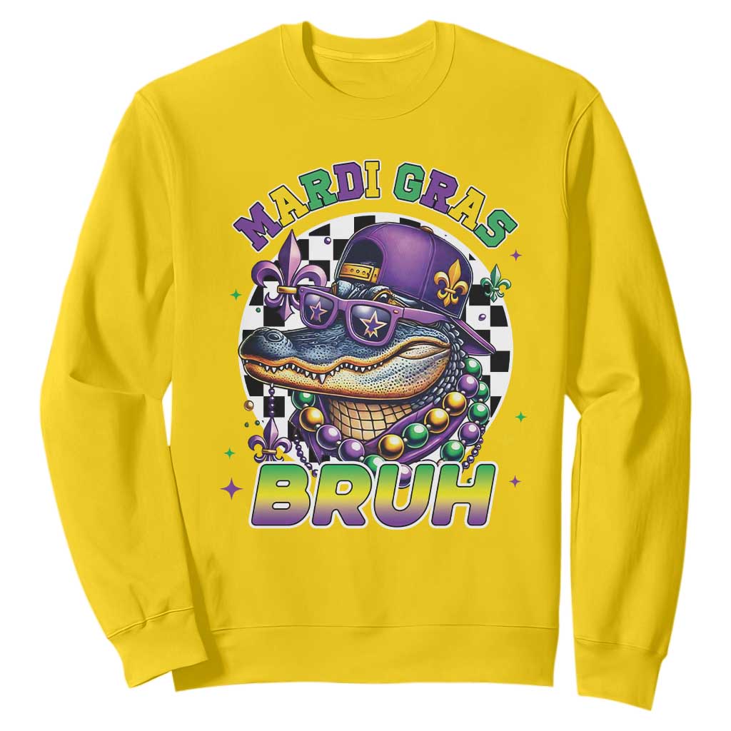 Bruh Mardi Gras Crocodile Sweatshirt Alligator Costume Teens Boys Kids TS10 Daisy Print Your Wear