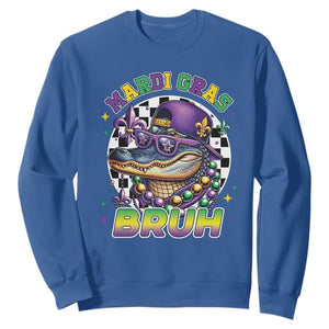 Bruh Mardi Gras Crocodile Sweatshirt Alligator Costume Teens Boys Kids TS10 Royal Blue Print Your Wear