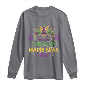 This Is My Mardi Gras Shirt Long Sleeve Shirt Funny Outfit Party Mask Costume TS10 Charcoal Print Your Wear