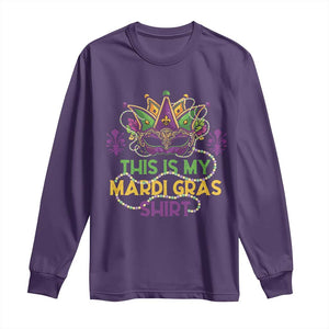 This Is My Mardi Gras Shirt Long Sleeve Shirt Funny Outfit Party Mask Costume TS10 Purple Print Your Wear