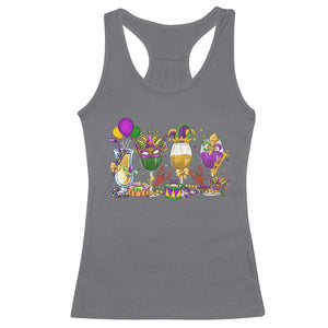 Mardi Gras Drinking Party Racerback Tank Top Fat Tuesday Wine Beads Carnival TS10 Charcoal Print Your Wear