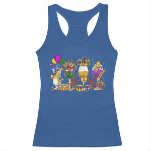 Mardi Gras Drinking Party Racerback Tank Top Fat Tuesday Wine Beads Carnival TS10 Royal Blue Print Your Wear