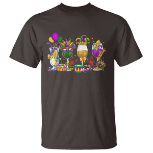 Mardi Gras Drinking Party T Shirt Fat Tuesday Wine Beads Carnival TS10 Dark Chocolate Print Your Wear