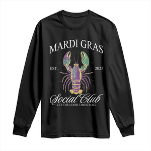 Mardi Gras Long Sleeve Shirt The Carnival Social Club Louisiana Crawfish Glitter Print TS10 Black Print Your Wear