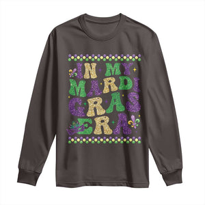 In My Mardi Gras Era Long Sleeve Shirt Carnival New Orleans Trip Glitter Print TS10 Dark Chocolate Print Your Wear