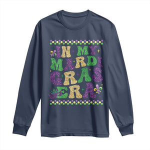 In My Mardi Gras Era Long Sleeve Shirt Carnival New Orleans Trip Glitter Print TS10 Navy Print Your Wear