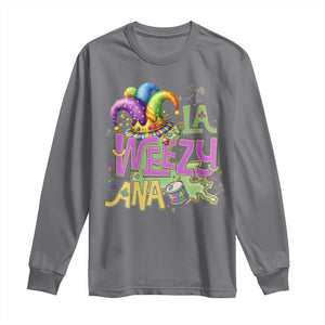 Funny Mardi Gras Long Sleeve Shirt La Weezy Ana TS10 Charcoal Print Your Wear