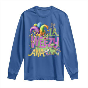 Funny Mardi Gras Long Sleeve Shirt La Weezy Ana TS10 Royal Blue Print Your Wear