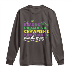 Beads Parades Crawfish King Cake Mardi Gras Long Sleeve Shirt TS10 Dark Chocolate Print Your Wear