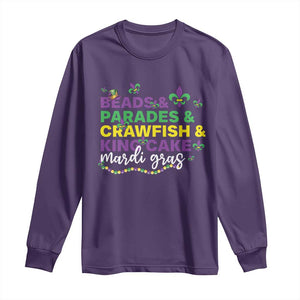 Beads Parades Crawfish King Cake Mardi Gras Long Sleeve Shirt TS10 Purple Print Your Wear