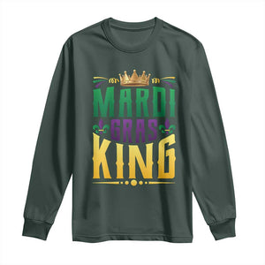 Mardi Gras King Long Sleeve Shirt Funny Men Carnival Costume Gift TS10 Dark Forest Green Print Your Wear