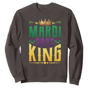 Mardi Gras King Sweatshirt Funny Men Carnival Costume Gift TS10 Dark Chocolate Print Your Wear
