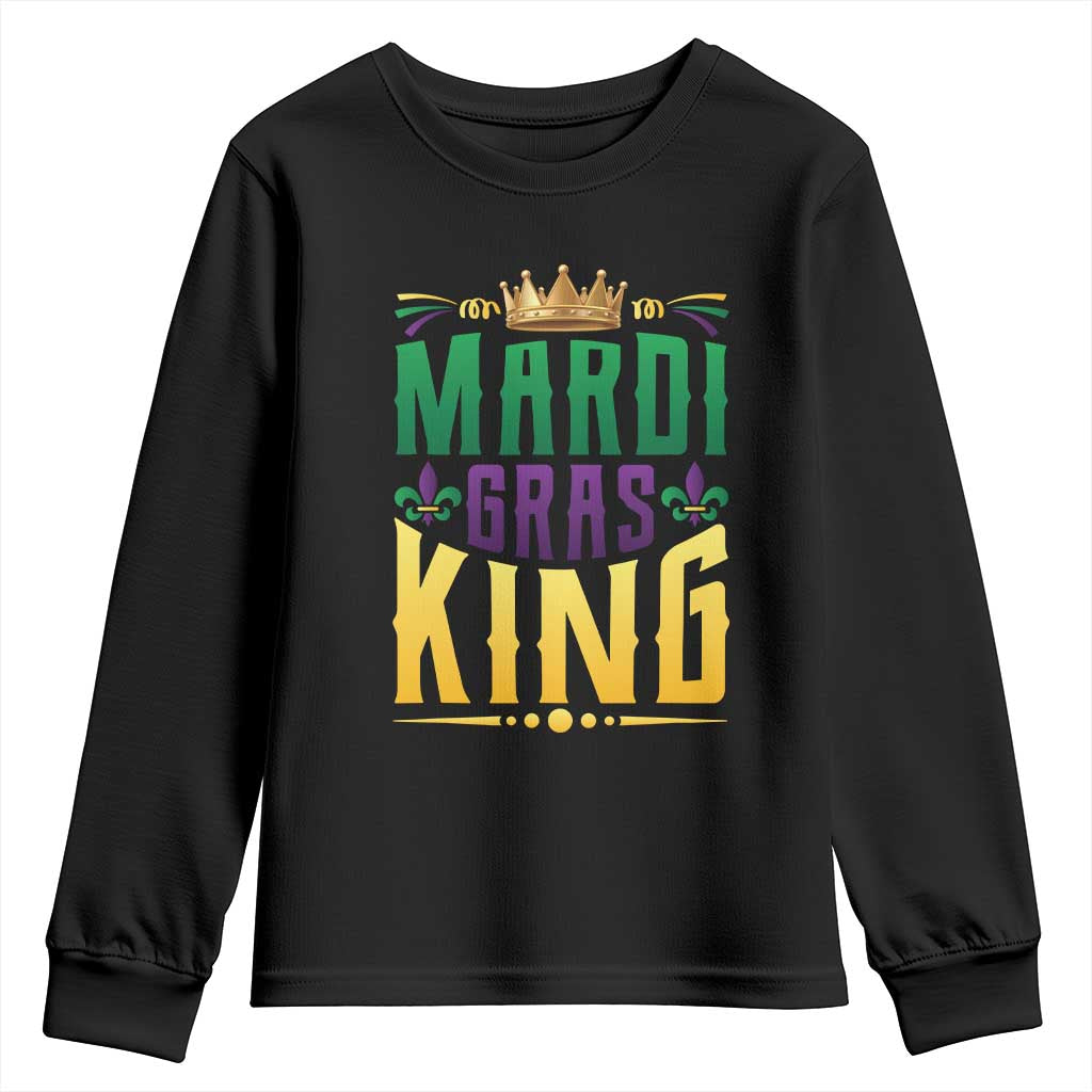 Mardi Gras King Youth Sweatshirt Funny Men Carnival Costume Gift TS10 Black Print Your Wear
